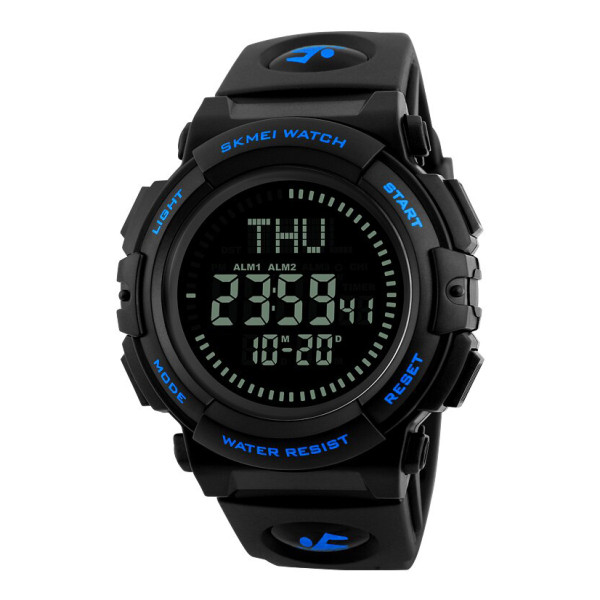 Skmei 1290BU Black-Blue Smart Watch + Compass