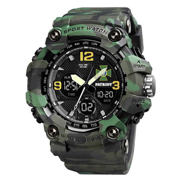 Годинник наручний Patriot 006CMGRDPS ДПС Зелений камуфляж + Коробка