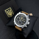 Часы наручные Patriot 016 Silver-Black-Brown Трезубец золото