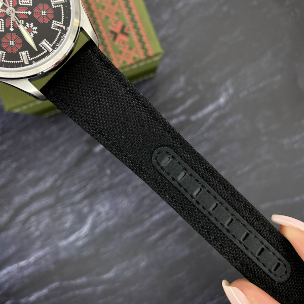 Часы наручные Awarder Embroidery Silver-Red Black Battery 10ATM