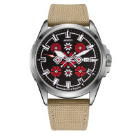 Часы наручные Awarder Embroidery Silver-Red Khaki Automatic 10ATM
