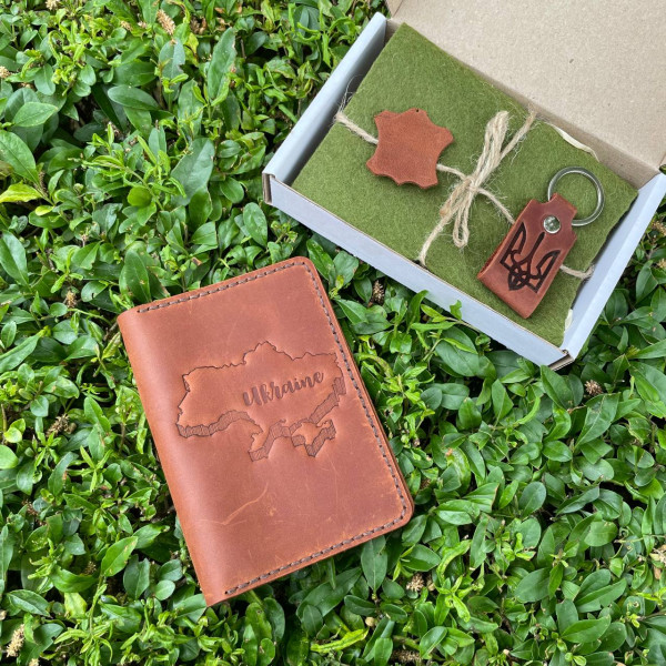 Портмоне Passport Light Brown Ukraine
