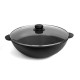 Чугунная сковорода Brizoll WOK 280х96 мм 3.7 л со стеклянной крышкой