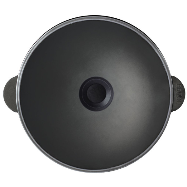Чугунная сковорода Brizoll WOK 280х96 мм 3.7 л со стеклянной крышкой