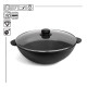 Чугунная сковорода Brizoll WOK 280х96 мм 3.7 л со стеклянной крышкой