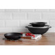Чугунная сковорода Brizoll WOK 280х96 мм 3.7 л со стеклянной крышкой