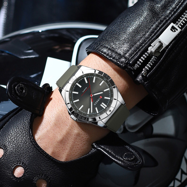 Curren 8449 Silver-Black-Grey