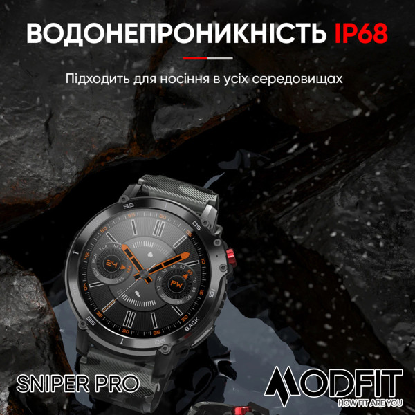 Розумний годинник Modfit Sniper Pro All Black 41 мм