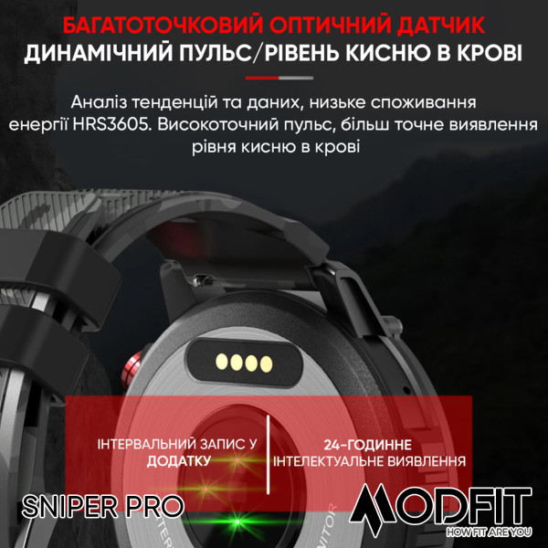 Розумний годинник Modfit Sniper Pro All Black 41 мм