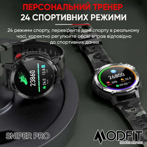 Розумний годинник Modfit Sniper Pro All Black 41 мм