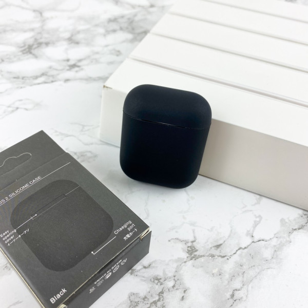 Чехол Airpods 1/2 Silicone Case Slim Black