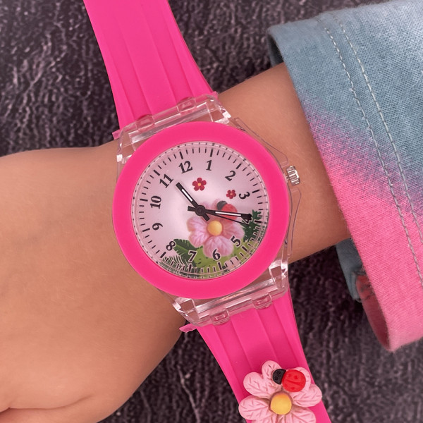 Дитячий годинник Better 005 Flowers Pink-White