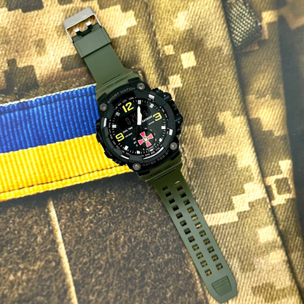Годинник наручний Patriot 003AGSU ЗСУ Зелені  + Коробка.