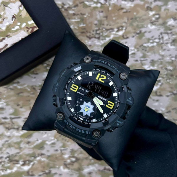 Годинник наручний Patriot 003BKPO Поліція Чорні + Коробка.