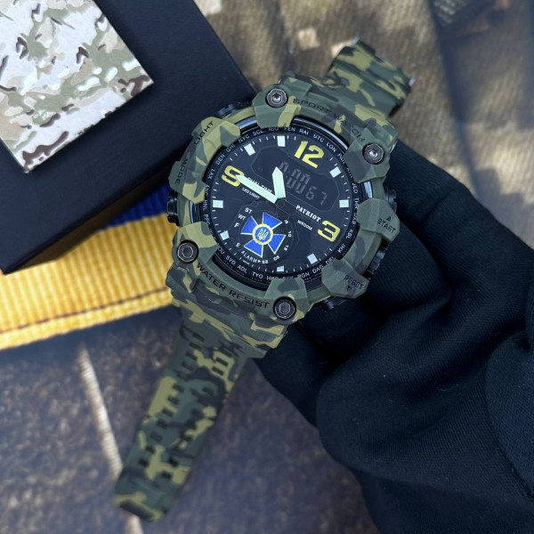 Годинник наручний Patriot 004CMGRSBU СБУ Зелений камуфляж + Коробка.