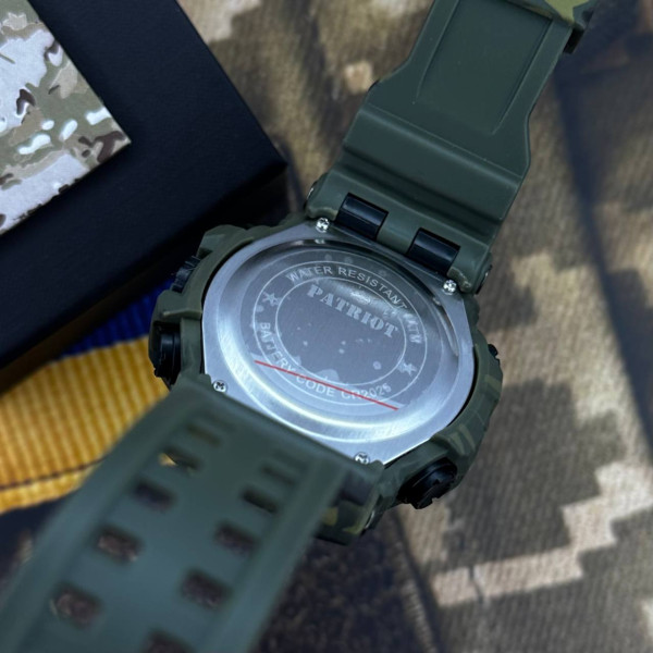 Годинник наручний Patriot 004CMGRSBU СБУ Зелений камуфляж + Коробка.