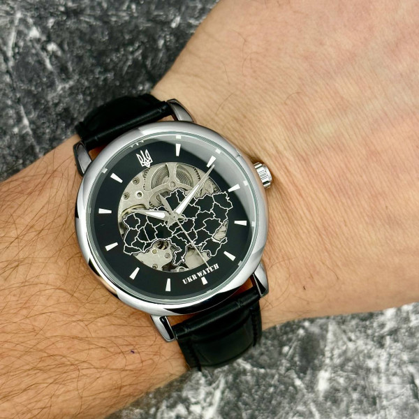 Годинник наручний Ukrwatch Україна Silver-Black