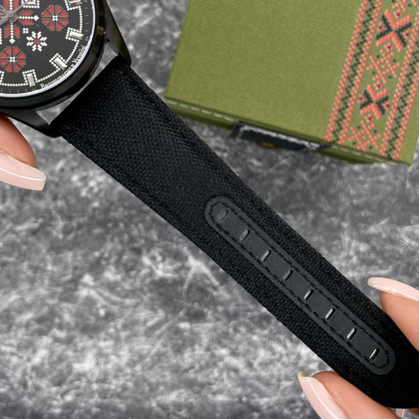Годинник наручний Awarder Embroidery Black-Red Black Automatic 10ATM