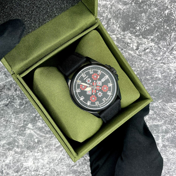Годинник наручний Awarder Embroidery Black-Red Black Automatic 10ATM