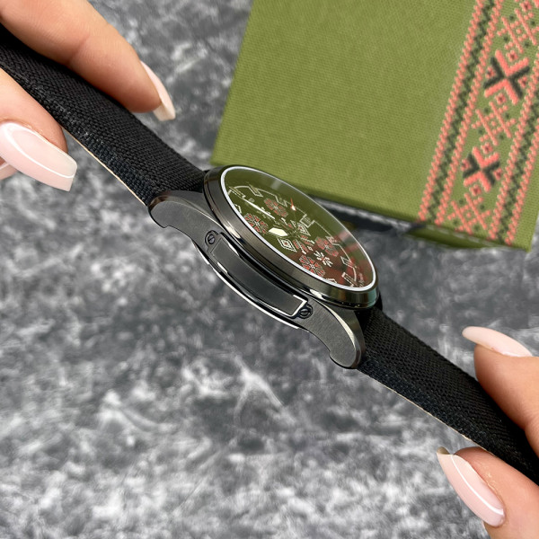 Годинник наручний Awarder Embroidery Black-Red Black Automatic 10ATM