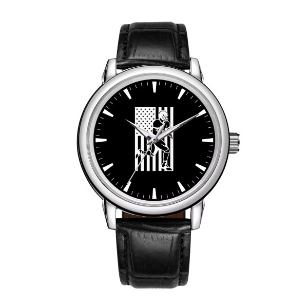 Personalized Football Watch Model 220111 - Custom Leather Band