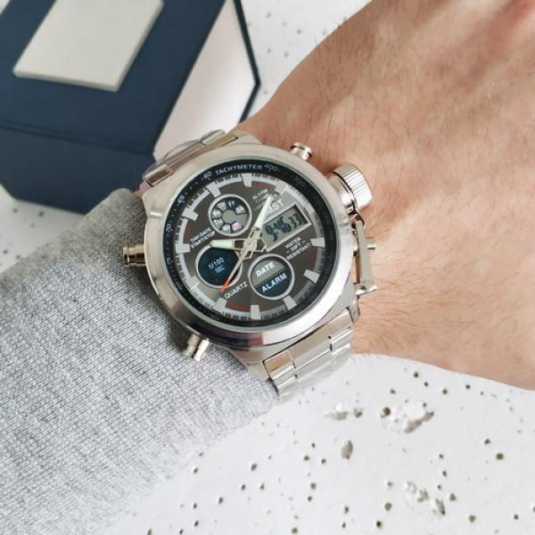 Наручний годинник AMST Metall Silver-Black