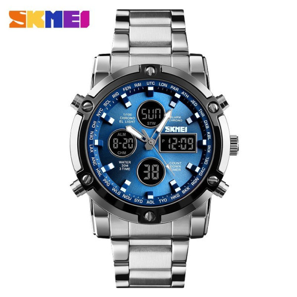 Skmei 1389BU Silver-Black-Blue