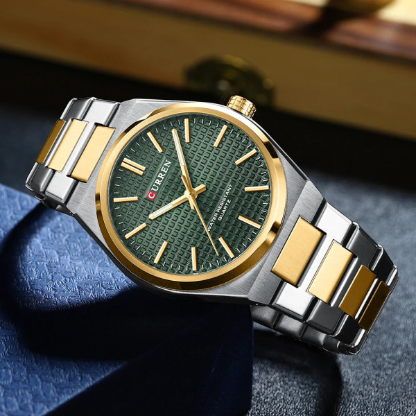 Curren 8439 Silver-Gold-Green