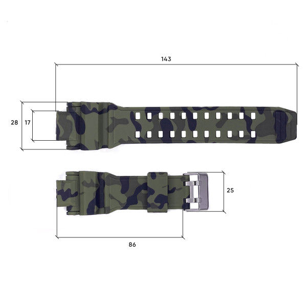 Ремінець для годинника Skmei 1617CMGN Camo Green