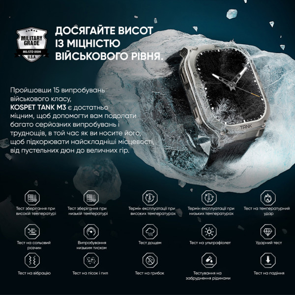 Розумний годинник Kospet TANK M3 Silver