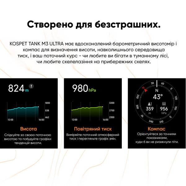 Розумний годинник Kospet TANK M3 ULTRA Silver