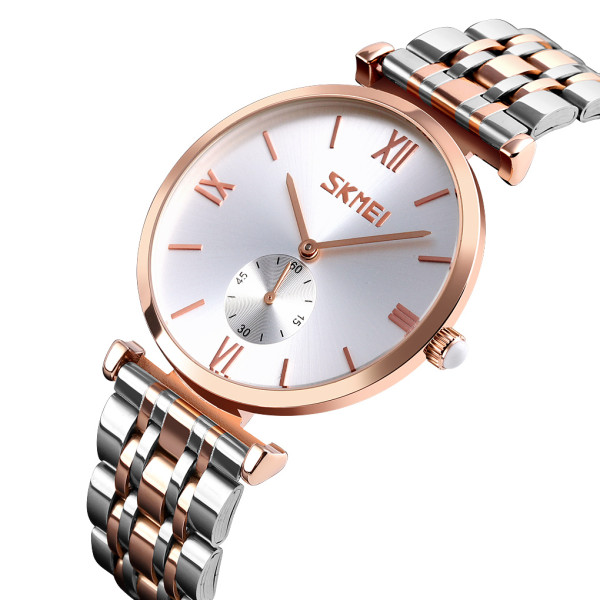 Skmei 9198TRGWTH-B Rose Gold-Silver/White Men