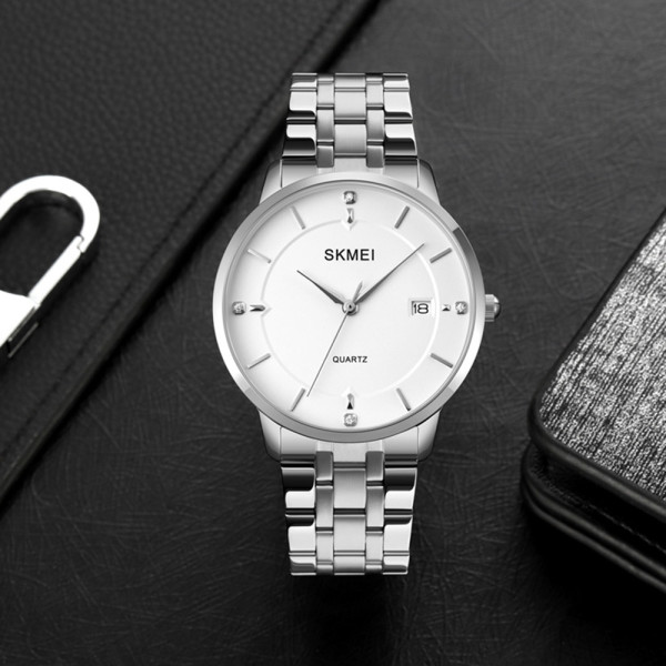 Skmei 1801SSI Silver Case Mesh Band