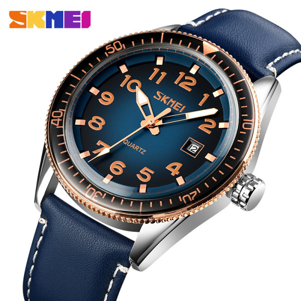 Skmei 9232LRGBU Rose-Gold Blue Leather