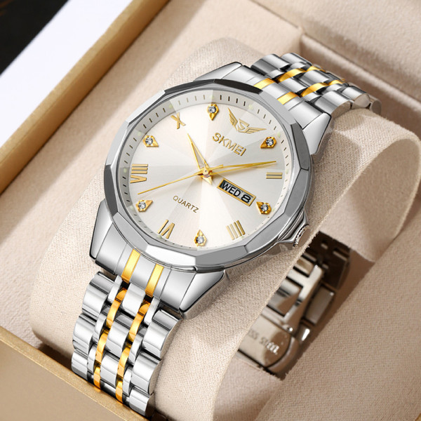 Skmei 2291TGDWT Silver-Gold-White