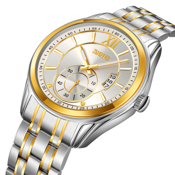 Skmei 9319TGDSI Silver-Gold-Silver