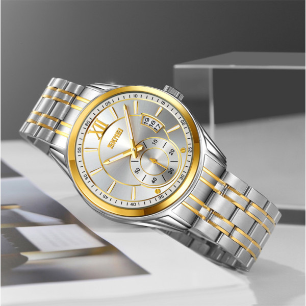 Skmei 9319TGDSI Silver-Gold-Silver
