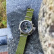 AMST 3003 Silver-Black Green Wristband