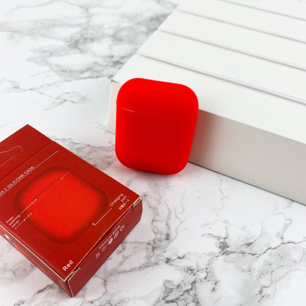 Чехол Airpods 1/2 Silicone Case Slim Red