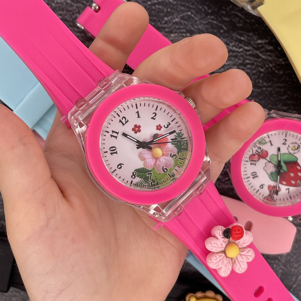Дитячий годинник Better 005 Flowers Pink-White