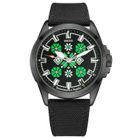 Часы наручные Awarder Embroidery Black-Green Black Battery 10ATM