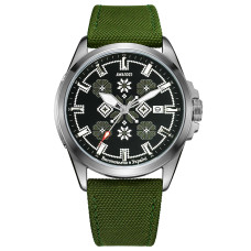 Годинник наручний Awarder Embroidery Silver-Army Green Green  Automatic 10ATM