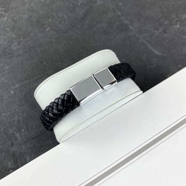 2B Rich Bracelet 6 mm, 19 cm Black-Silver