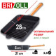 Чугунная сковорода гриль Brizoll Optima 280х280х50 мм