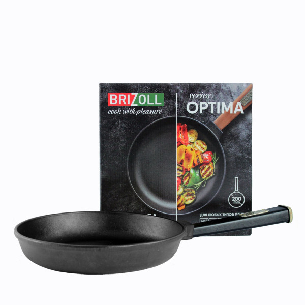 Чавунна сковорода Brizoll Optima-Black 200х35 мм