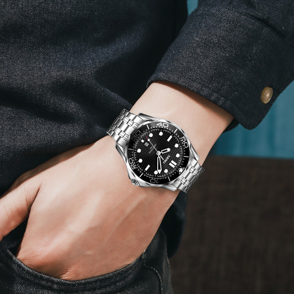 Skmei 9276SSIBK Silver-Black Steel Strap