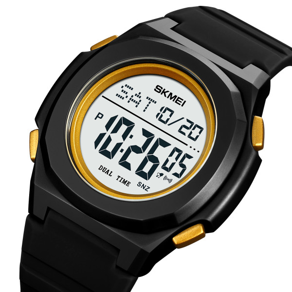 Skmei 2023BKGD-WT Black-Gold White