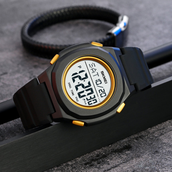 Skmei 2023BKGD-WT Black-Gold White