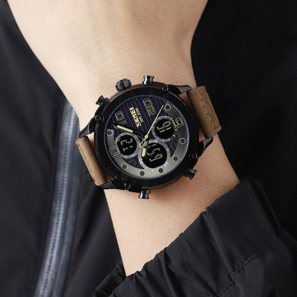 Skmei 1975LDKBNBK Dark Brown-Black Leather.