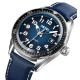 Skmei 9232LSIBU Silver-Blue-Leather Strap
